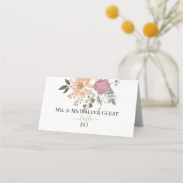 Cartão De Mesa Números de Tabela Convidada das Flores de Verão