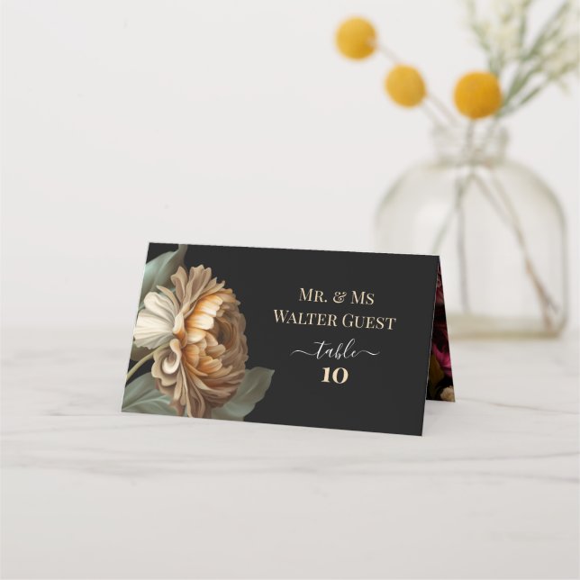 Cartão De Mesa Números de Tabela de Convidados do MUNDO FLORAL AN (Frente)