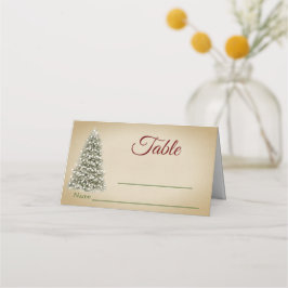 Cartão De Mesa Números e Nome da Tabela de Árvore Natal Elegante