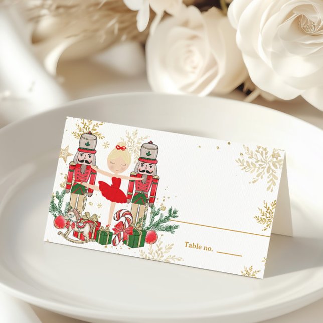 Cartão De Mesa O Ballet de Natal O Quebra-Nozes Blonde Vermelho T (Criador carregado)