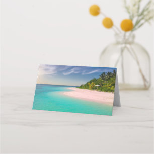 Cartão De Mesa Oceano Azul Esmeralda Praia Tropical Cênica