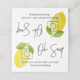 Cartão De Mesa OH SNAP Lemon Folheto de mesa #hashtag