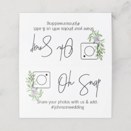 Cartão De Mesa OH SNAP Placa de mesa dobrada #hashtag lavanda