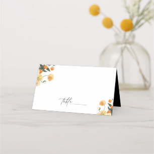 Cartão De Mesa Orange Citrus Floral Wedding