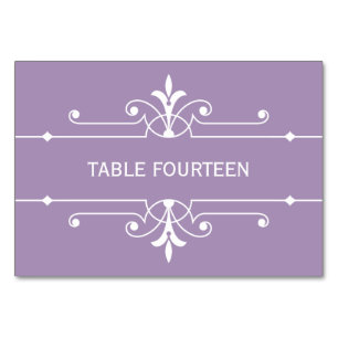 Cartão de Mesa Ornamental Rico Roxo