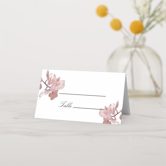 Cartão De Mesa Orquídea Rosa Escuro (Frente)