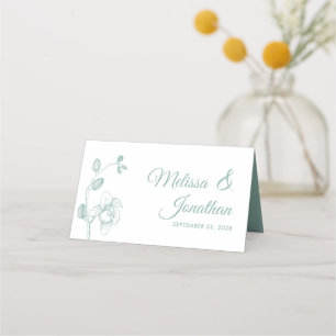 Cartão De Mesa Orquídeas elegantes florais românticos de casament