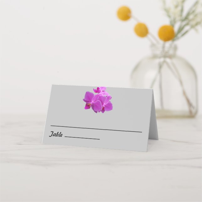 Cartão De Mesa Orquídeas fuchsia em cartaz dobrado (Frente)