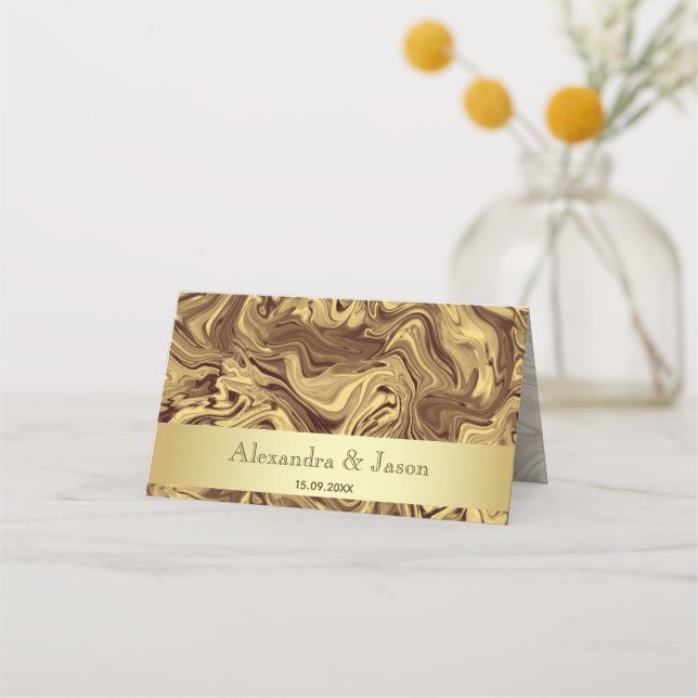 Cartão De Mesa Ouro Elegante (Verso)