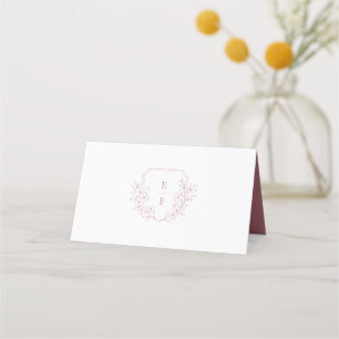 Cartão De Mesa Paixão Mínimo Elegante de Flor de Cereja Rosa