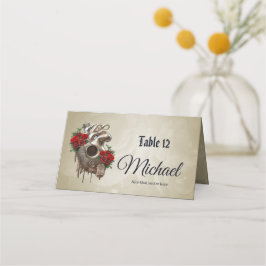 Cartão De Mesa Paixão Steampunk, o Coração do Amor mecânico.