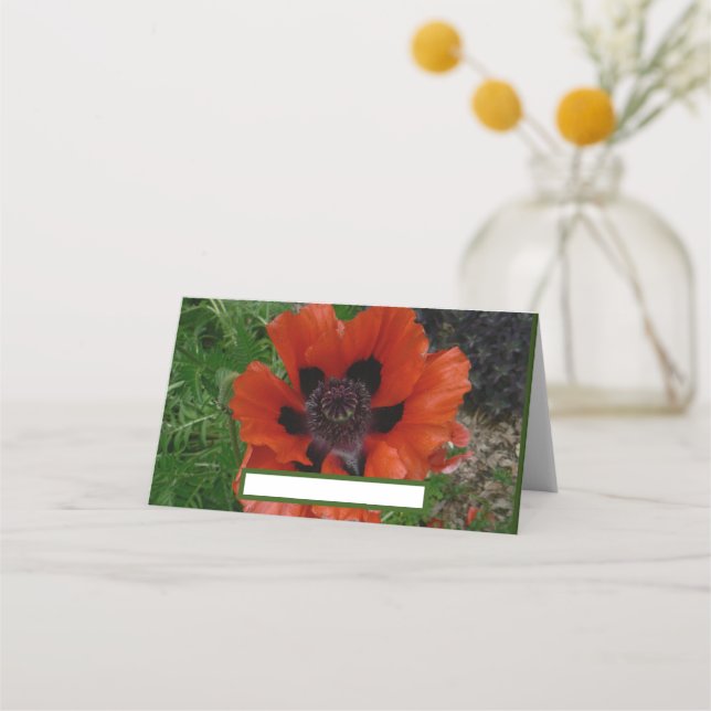 Cartão De Mesa papoila oriental (Frente)