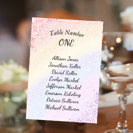 Cartão de Mesa para Casamento Arco-íris