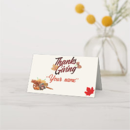 Cartão De Mesa Pássaro Turco de Ação de Graças