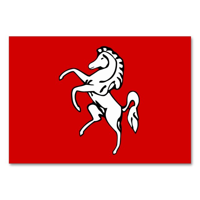 Cartão de mesa Patriótico com a bandeira de Kent,  (Frente)