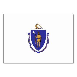 Cartão de mesa patriótico com a bandeira de Massac