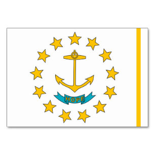 Cartão de mesa patriótico com a bandeira de Rhode