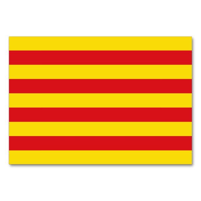 Cartão de mesa Patriótico com Bandeira da Catalunh (Frente)
