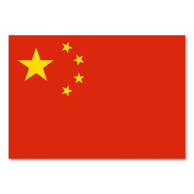Cartão de mesa Patriótico com Bandeira da China (Verso)