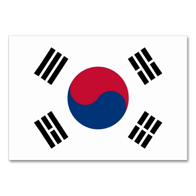 Cartão de mesa Patriótico com Bandeira da Coreia d (Verso)