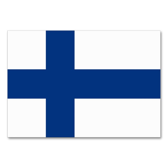Cartão de mesa Patriótico com Bandeira da Finlândi (Verso)