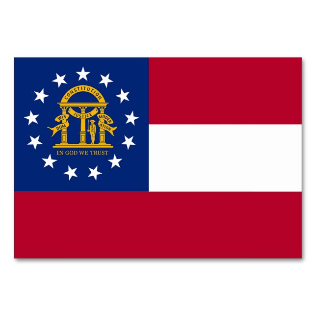 Cartão de mesa Patriótico com Bandeira da Geórgia (Frente)