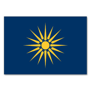 Cartão de mesa Patriótico com Bandeira da Macedôni