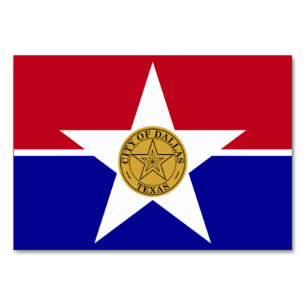 Cartão de mesa Patriótico com Bandeira de Dallas