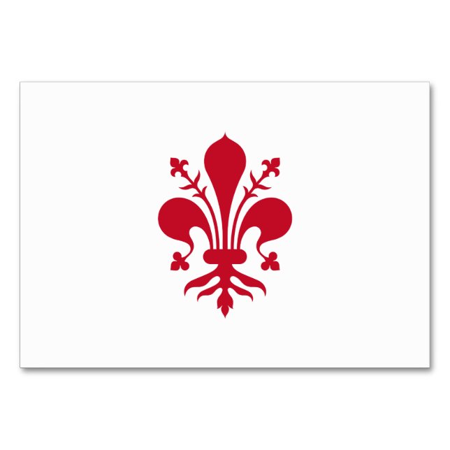 Cartão de mesa Patriótico com Bandeira de Florença (Frente)