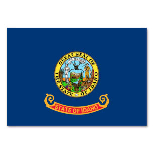 Cartão de mesa Patriótico com Bandeira de Idaho