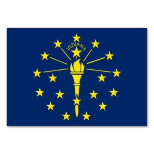 Cartão de mesa Patriótico com Bandeira de Indiana