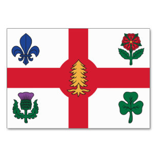Cartão de mesa Patriótico com Bandeira de Montreal