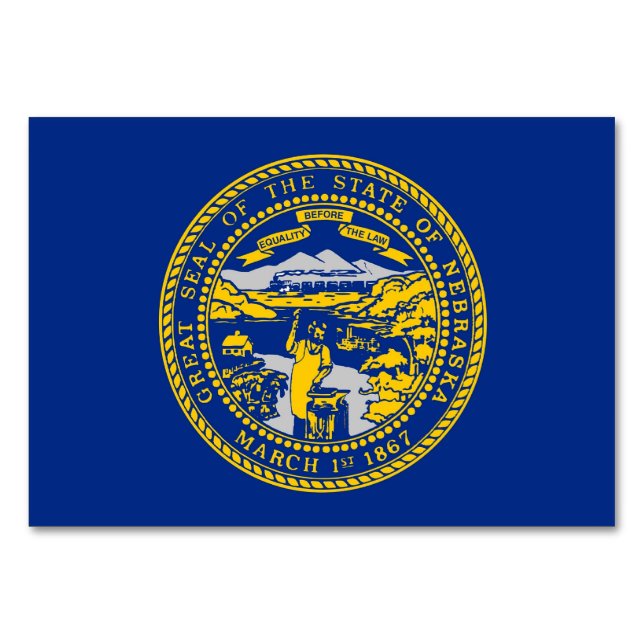 Cartão de mesa Patriótico com Bandeira de Nebraska (Verso)
