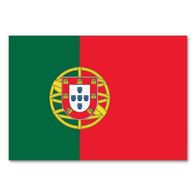 Cartão de mesa Patriótico com Bandeira de Portugal (Verso)