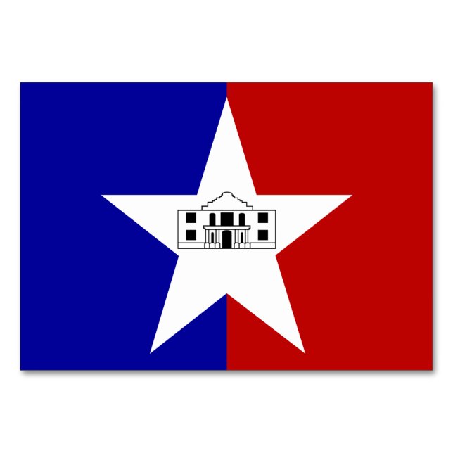 Cartão de mesa Patriótico com Bandeira de San Anto (Frente)