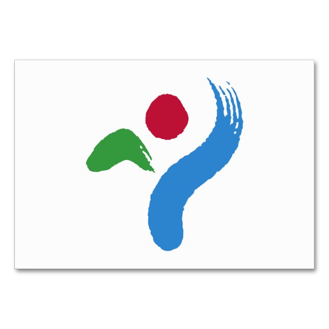 Cartão de mesa Patriótico com Bandeira de Seul (Frente)