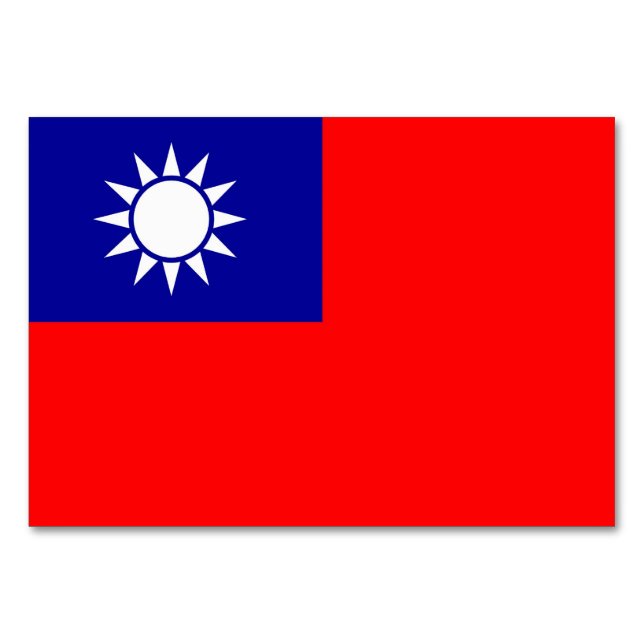Cartão de mesa Patriótico com Bandeira de Taiwan (Verso)