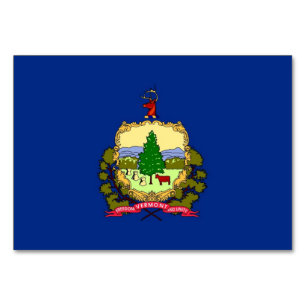 Cartão de mesa Patriótico com Bandeira de Vermont
