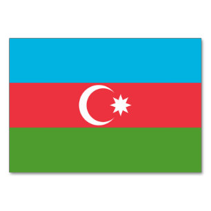 Cartão de mesa Patriótico com Bandeira do Azerbaij