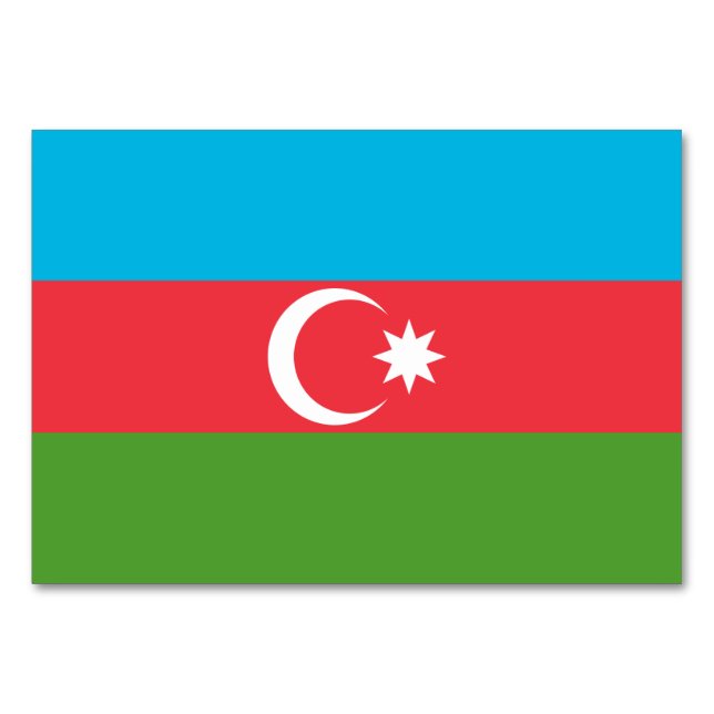 Cartão de mesa Patriótico com Bandeira do Azerbaij (Frente)