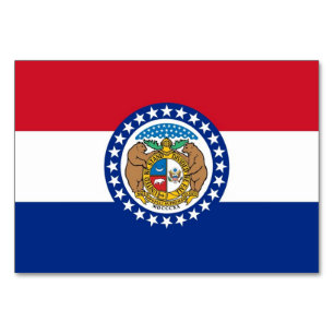 Cartão de mesa Patriótico com Bandeira do Missouri