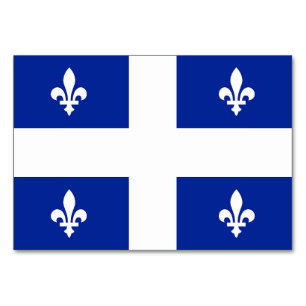 Cartão de mesa Patriótico com Bandeira do Quebec