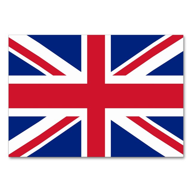 Cartão de mesa Patriótico com Bandeira do Reino Un (Verso)
