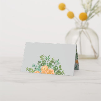 Cartão De Mesa Peach & Cinza Floral Wedes