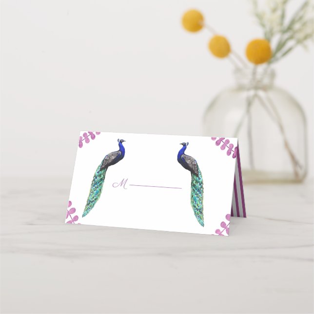 Cartão De Mesa Peacock Wedding (Frente)