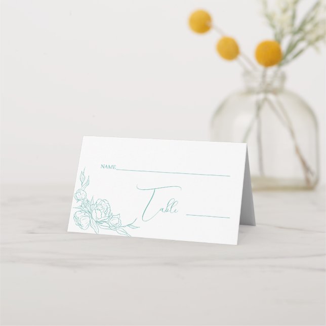 Cartão De Mesa Peony Elegance Wedding (Frente)