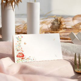 Cartão De Mesa Pequeno Inseto Floral Chá de fraldas