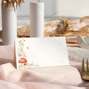 Cartão De Mesa Pequeno Inseto Floral Chá de fraldas