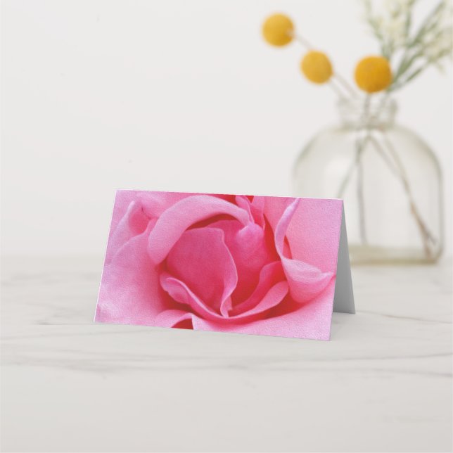 Cartão De Mesa Pétalas rosa rosa cor-de-rosa (Frente)