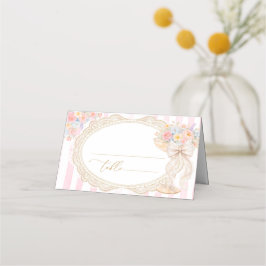 Cartão De Mesa Petals and Prosecco Bridal Shower Place Card